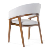 Truman Mid-Century Modern Grey + Walnut Dining Chair