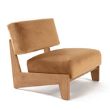 Tucker Mid-Century Modern Camel Velvet + Chestnut Accent Chair