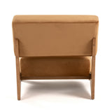 Tucker Mid-Century Modern Camel Velvet + Chestnut Accent Chair