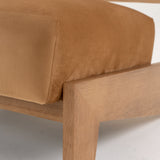 Tucker Mid-Century Modern Camel Velvet + Chestnut Accent Chair