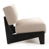 Tucker Mid-Century Modern Light Grey Fabric + Black Walnut Accent Chair