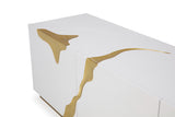 Aspen Modern White & Gold TV Stand