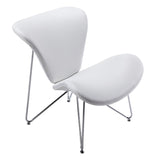 Decatur Mid-Century White Leatherette Accent Chair