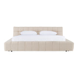 Tyree Modern Tufted Off-White Fabric Bed