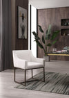 Elijah Modern Off White & Copper Antique Brass Dining Chair
