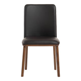 Utah Modern Walnut and Brown Eco-Leather Dining Chair- Set of 2