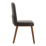 Utah Modern Walnut and Brown Eco-Leather Dining Chair- Set of 2