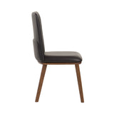 Utah Modern Walnut and Brown Eco-Leather Dining Chair- Set of 2