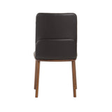 Utah Modern Walnut and Brown Eco-Leather Dining Chair- Set of 2