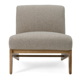 Vance Modern Sand Fabric + Wood Accent Chair