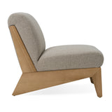 Vance Modern Sand Fabric + Wood Accent Chair