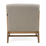 Vance Modern Sand Fabric + Wood Accent Chair