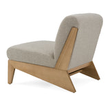 Vance Modern Sand Fabric + Wood Accent Chair