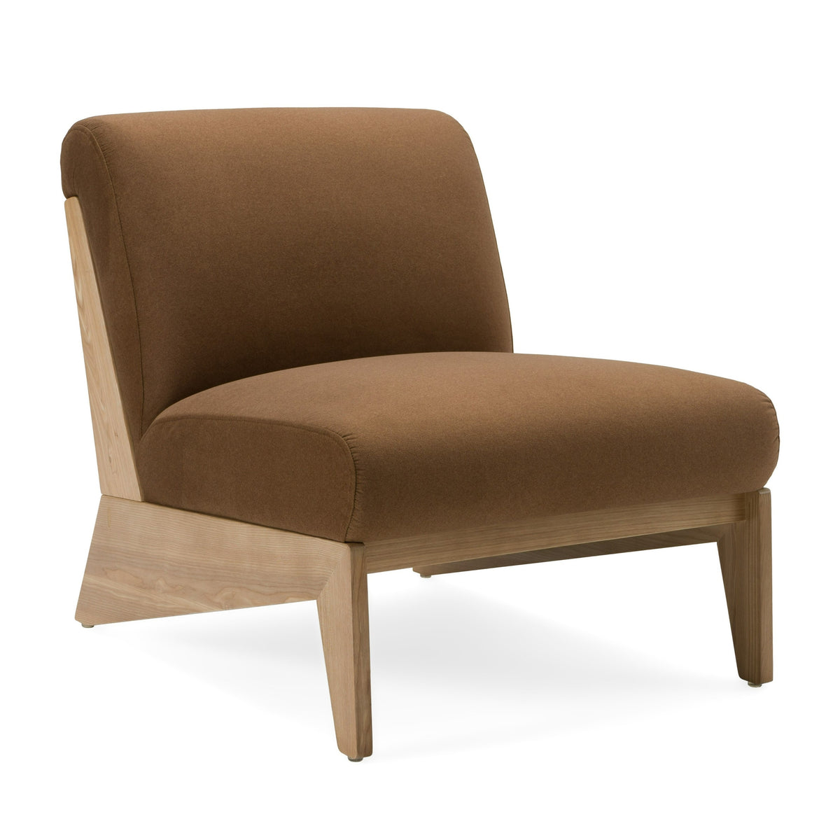 Vance Modern Brown Fabric + Wood Accent Chair