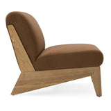 Vance Modern Brown Fabric + Wood Accent Chair