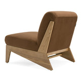 Vance Modern Brown Fabric + Wood Accent Chair