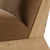 Vance Modern Brown Fabric + Wood Accent Chair