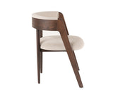 Vegas Modern Beige Velvet + Walnut Oak Dining Chair (Set of 2)