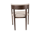 Vegas Modern Beige Velvet + Walnut Oak Dining Chair (Set of 2)