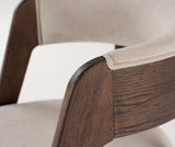 Vegas Modern Beige Velvet + Walnut Oak Dining Chair (Set of 2)