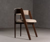 Vegas Modern Beige Velvet + Walnut Oak Dining Chair (Set of 2)