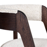 Vegas Modern Cream Fabric + Walnut Oak Dining Chair (Set of 2)