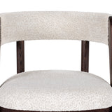 Vegas Modern Cream Fabric + Walnut Oak Dining Chair (Set of 2)