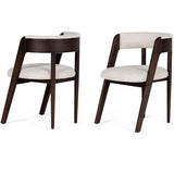 Vegas Modern Cream Fabric + Walnut Oak Dining Chair (Set of 2)