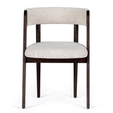 Vegas Modern Cream Fabric + Walnut Oak Dining Chair (Set of 2)