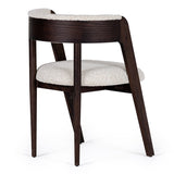 Vegas Modern Cream Fabric + Walnut Oak Dining Chair (Set of 2)