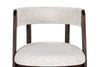 Vegas Modern Cream Fabric + Walnut Oak Dining Chair (Set of 2)