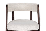 Vegas Modern Cream Fabric + Walnut Oak Dining Chair (Set of 2)
