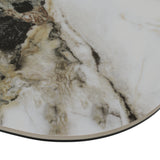 Vela Modern Ceramic + Brass Dining Table