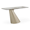 Vela Modern Ceramic + Brass Console Table