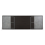 Velondra Modern Eucalypto + Marble Bed with Two Nightstands