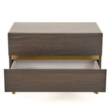Velondra Modern Eucalypto + Marble Bed with Two Nightstands