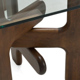 Velshi Modern Glass + Walnut Rectangular Dining Table