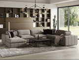 Vicki Modern Grey Fabric Ottoman