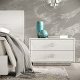 Victoria Modern White Crocodile Nightstand