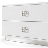 Victoria Modern White Crocodile Nightstand