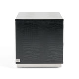 Victoria Modern Black Crocodile Nightstand