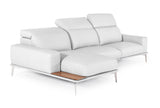 Villeneuve Modern White Italian Left Facing Sectional Sofa
