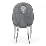 Vince Glam Grey Velvet Dining Chair Set of 2