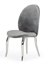 Vince Glam Grey Velvet Dining Chair Set of 2