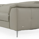 Viola Italian Contemporary Grey Leather Left Facing Sectional Sofa