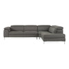 Viola Italian Contemporary Blue-Grey Leather Right Facing Sectional Sofa