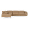 Viola Italian Contemporary Deserto Leather Left Facing Sectional Sofa