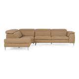 Viola Italian Contemporary Deserto Leather Left Facing Sectional Sofa