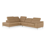 Viola Italian Contemporary Deserto Leather Left Facing Sectional Sofa
