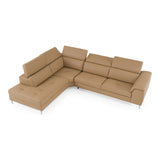 Viola Italian Contemporary Deserto Leather Left Facing Sectional Sofa